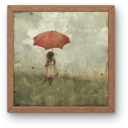 1 Vintage Funny Poster | Girl with Rot Umbrella | art print |