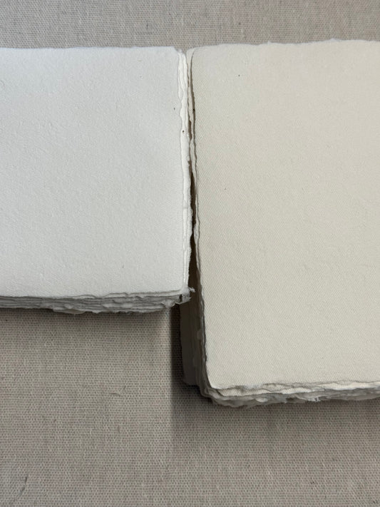 Weiss + Beige Pack 210 x 150 mm A5 Handgeschöpftes Büttenpapier 200 gr | Handmade Paper | Cottonpapier