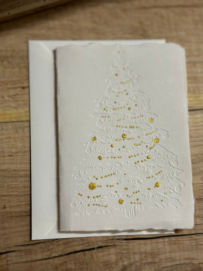 11 Christmas Card | Baumwolle Handgeschöpftes Büttenpapier Grüßkarte/handgemachte Grüßkarte//xmas/Karte zum Weihnachten/carte de vœux de Noël