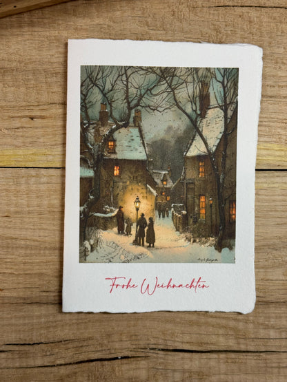 6 Christmas Card | Baumwolle Handgeschöpftes Büttenpapier Grüßkarte/handgemachte Grüßkarte//xmas/Karte zum Weihnachten/carte de vœux de Noël