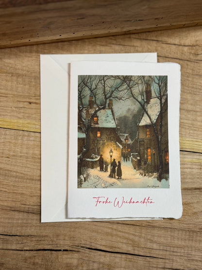 6 Christmas Card | Baumwolle Handgeschöpftes Büttenpapier Grüßkarte/handgemachte Grüßkarte//xmas/Karte zum Weihnachten/carte de vœux de Noël