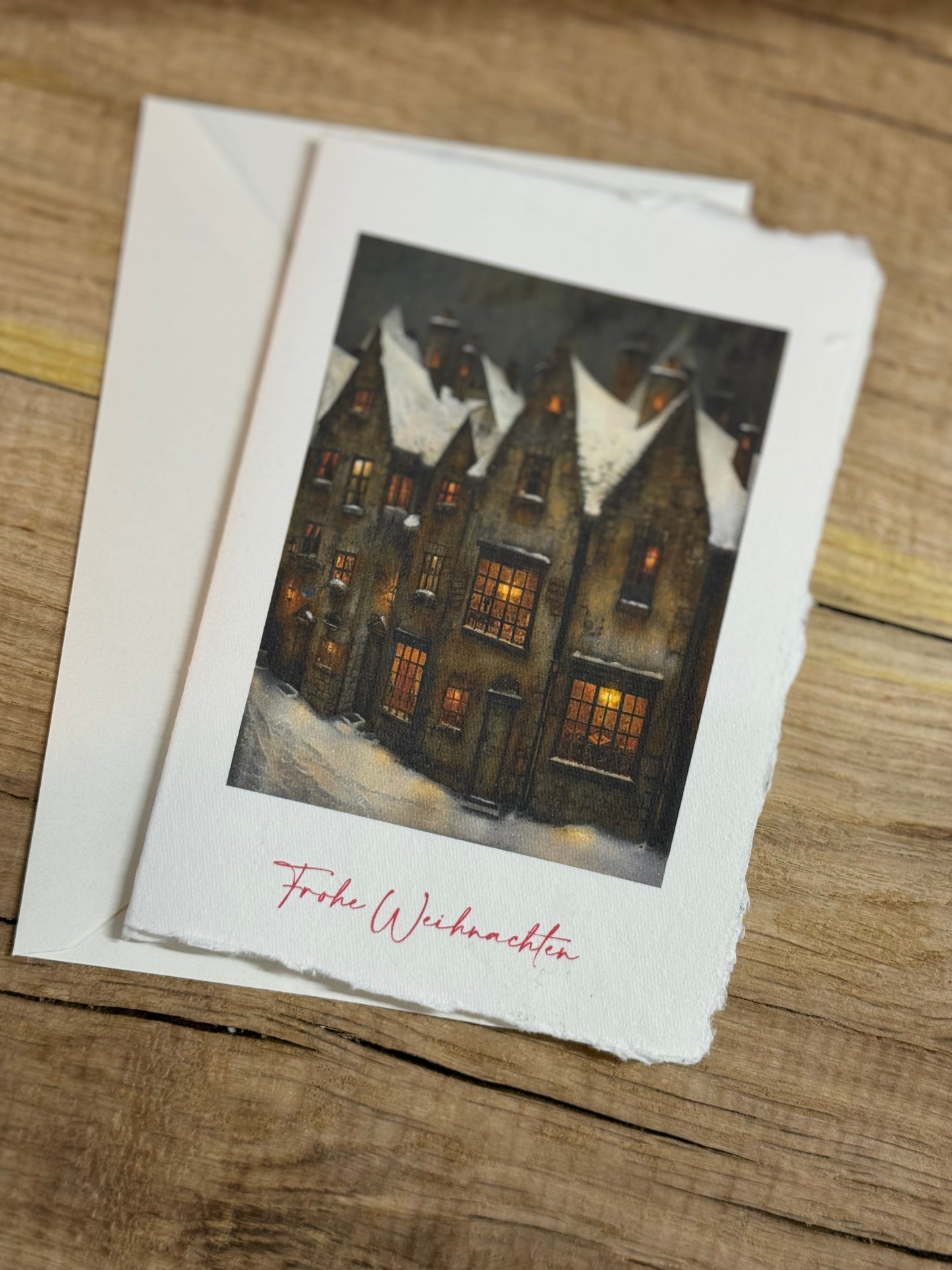 5 Christmas Card | Baumwolle Handgeschöpftes Büttenpapier Grüßkarte/handgemachte Grüßkarte//xmas/Karte zum Weihnachten/carte de vœux de Noël