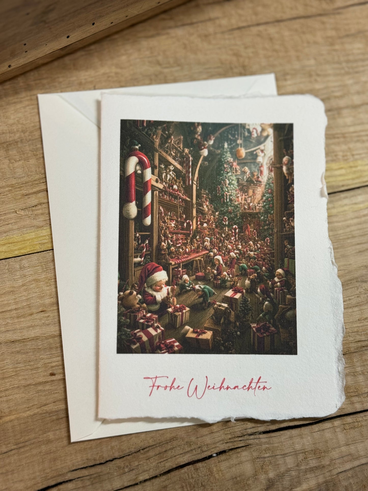 1 Christmas Card | Baumwolle Handgeschöpftes Büttenpapier Grüßkarte/handgemachte Grüßkarte//xmas/Karte zum Weihnachten/carte de vœux de Noël