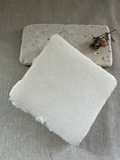 100 x 100 mm White  Handmade Paper 200 gr | Handmade Paper | 100 % Cottonpapier