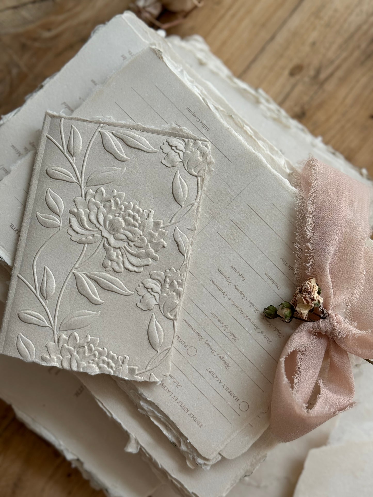 Handmade Paper with Embossing Card