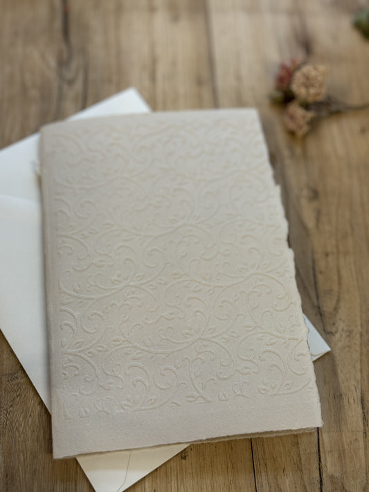 Handmade Paper with Embossing Card - inda5