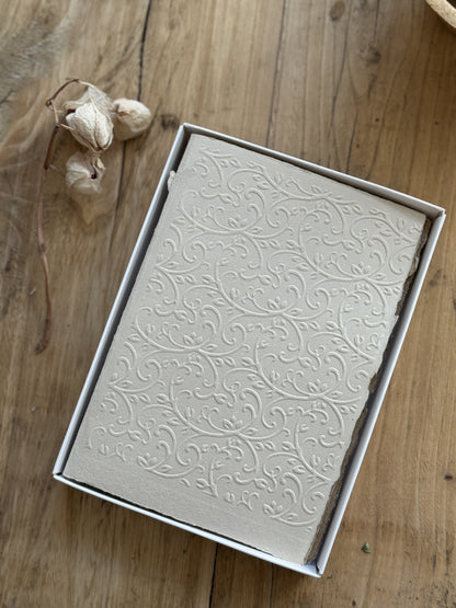 5 Pieces Handmade Paper with Embossing Card Box