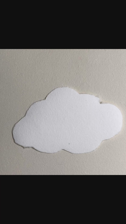 5 Pieces (  5 x 7 cm ). White Clouds handmade paper, sticker for diaries, Shaped handmade paper,Diary accessory